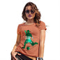 Novelty Gifts For Women Football Soccer Silhouette Saudi Arabia Women's T-Shirt Small Orange