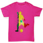 Girls Funny Tshirts Football Soccer Silhouette Senegal Girl's T-Shirt Age 5-6 Pink