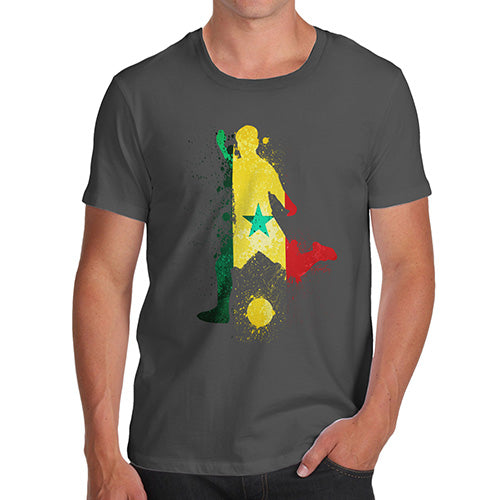 Funny Tshirts For Men Football Soccer Silhouette Senegal Men's T-Shirt Small Dark Grey