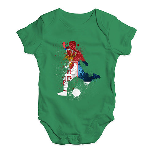 football Soccer Silhouette Serbia Baby Unisex Baby Grow Bodysuit