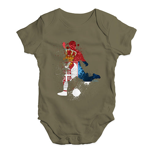 football Soccer Silhouette Serbia Baby Unisex Baby Grow Bodysuit