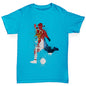 Boys novelty t shirts Football Soccer Silhouette Serbia Boy's T-Shirt Age 12-14 Azure Blue