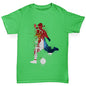 Boys Funny T Shirt Football Soccer Silhouette Serbia Boy's T-Shirt Age 5-6 Green