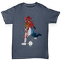 Kids Funny Tshirts Football Soccer Silhouette Serbia Boy's T-Shirt Age 9-11 Dark Grey