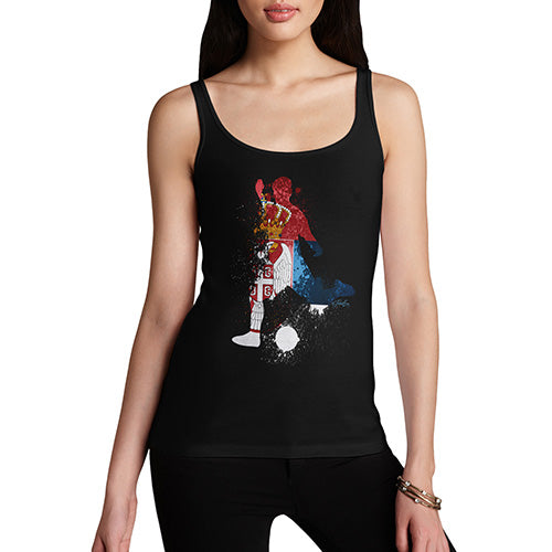 Womens Humor Novelty Graphic Funny Tank Top Football Soccer Silhouette Serbia Women's Tank Top Small Black