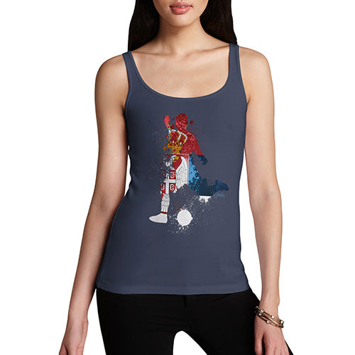 Womens Funny Tank Top Football Soccer Silhouette Serbia Women's Tank Top X-Large Navy