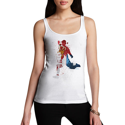 Womens Novelty Tank Top Football Soccer Silhouette Serbia Women's Tank Top X-Large White