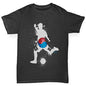 Girls novelty tees Football Soccer Silhouette South Korea Girl's T-Shirt Age 7-8 Black