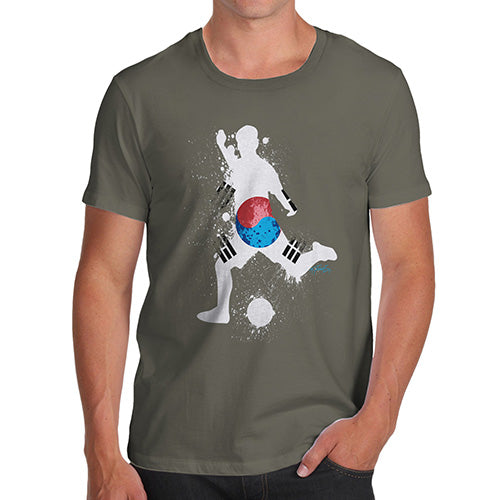 Funny T-Shirts For Men Sarcasm Football Soccer Silhouette South Korea Men's T-Shirt Small Khaki