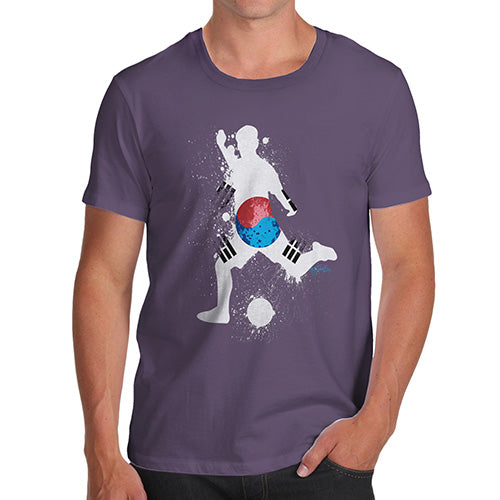 Funny T-Shirts For Men Sarcasm Football Soccer Silhouette South Korea Men's T-Shirt Medium Plum
