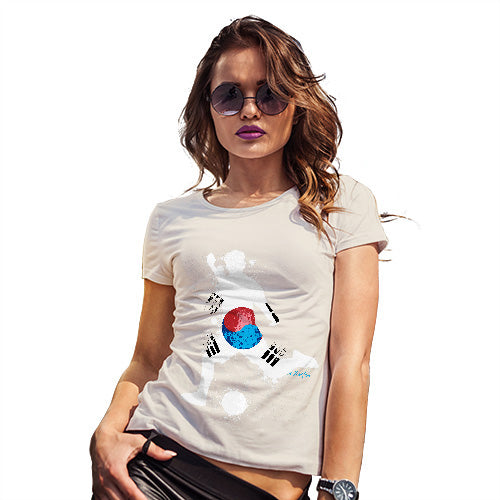 Womens Funny Sarcasm T Shirt Football Soccer Silhouette South Korea Women's T-Shirt Medium Natural