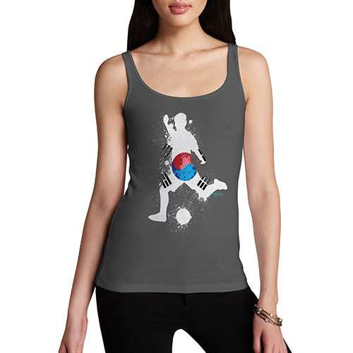 Funny Tank Top For Mom Football Soccer Silhouette South Korea Women's Tank Top Small Dark Grey