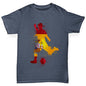 Boys funny tee shirts Football Soccer Silhouette Spain Boy's T-Shirt Age 7-8 Dark Grey