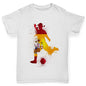 Kids Funny Tshirts Football Soccer Silhouette Spain Boy's T-Shirt Age 3-4 White