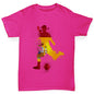 Girls Funny Tshirts Football Soccer Silhouette Spain Girl's T-Shirt Age 9-11 Pink