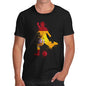 Novelty Tshirts Men Funny Football Soccer Silhouette Spain Men's T-Shirt Large Black