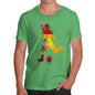 Mens T-Shirt Funny Geek Nerd Hilarious Joke Football Soccer Silhouette Spain Men's T-Shirt Large Green