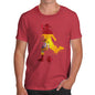 Funny Tee For Men Football Soccer Silhouette Spain Men's T-Shirt Large Red