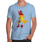 Funny Tee For Men Football Soccer Silhouette Spain Men's T-Shirt Small Sky Blue