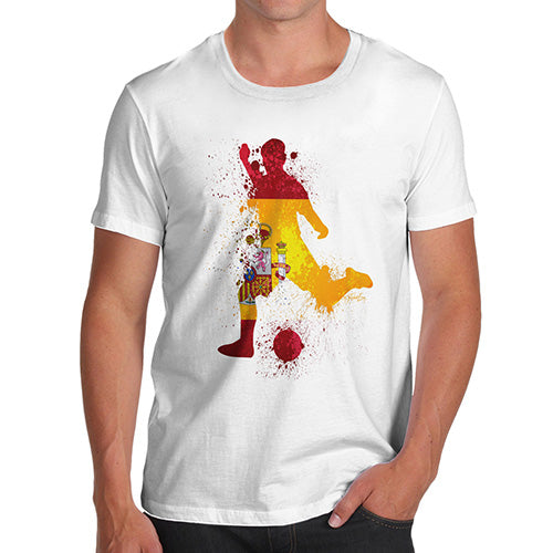 Mens Funny Sarcasm T Shirt Football Soccer Silhouette Spain Men's T-Shirt Medium White