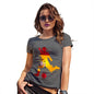 Womens Novelty T Shirt Football Soccer Silhouette Spain Women's T-Shirt Medium Dark Grey