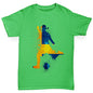 Novelty Tees For Boys Football Soccer Silhouette Sweden Boy's T-Shirt Age 12-14 Green