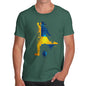 Funny T-Shirts For Guys Football Soccer Silhouette Sweden Men's T-Shirt Small Bottle Green