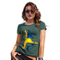 Novelty Tshirts Women Football Soccer Silhouette Sweden Women's T-Shirt Medium Bottle Green