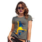 Womens Novelty T Shirt Football Soccer Silhouette Sweden Women's T-Shirt Small Khaki