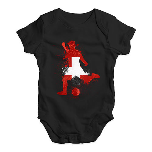 football Soccer Silhouette Switzerland Baby Unisex Baby Grow Bodysuit