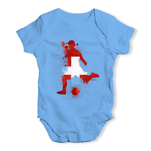 football Soccer Silhouette Switzerland Baby Unisex Baby Grow Bodysuit