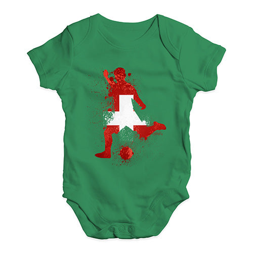 football Soccer Silhouette Switzerland Baby Unisex Baby Grow Bodysuit