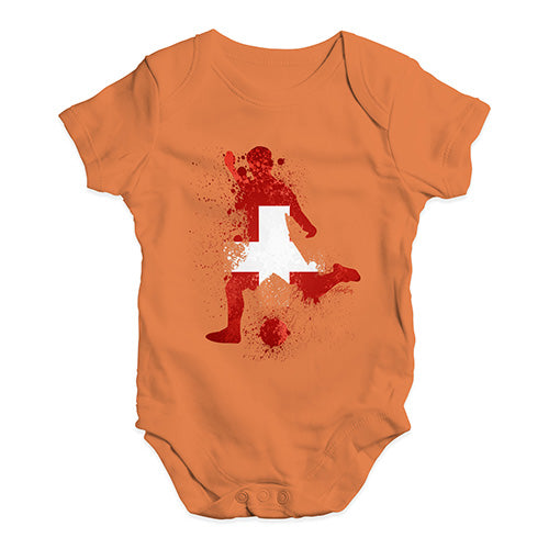 football Soccer Silhouette Switzerland Baby Unisex Baby Grow Bodysuit