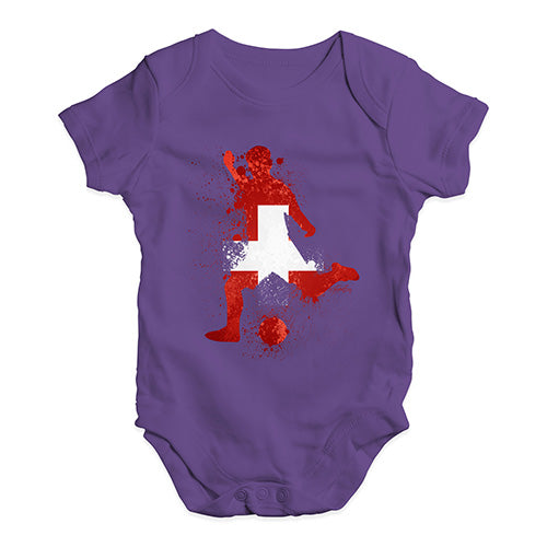 football Soccer Silhouette Switzerland Baby Unisex Baby Grow Bodysuit