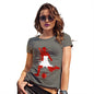 Novelty Gifts For Women Football Soccer Silhouette Switzerland Women's T-Shirt Medium Khaki