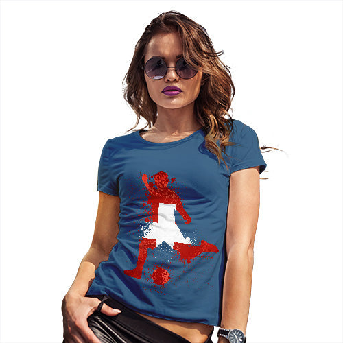 Funny Gifts For Women Football Soccer Silhouette Switzerland Women's T-Shirt Small Royal Blue