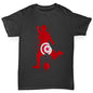 Boys novelty t shirts Football Soccer Silhouette Tunisia Boy's T-Shirt Age 9-11 Black