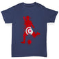 Kids Funny Tshirts Football Soccer Silhouette Tunisia Boy's T-Shirt Age 7-8 Navy