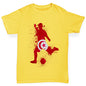 Boys novelty tees Football Soccer Silhouette Tunisia Boy's T-Shirt Age 5-6 Yellow