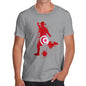 Funny Tee Shirts For Men Football Soccer Silhouette Tunisia Men's T-Shirt Medium Light Grey