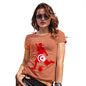 Novelty Tshirts Women Football Soccer Silhouette Tunisia Women's T-Shirt Large Orange