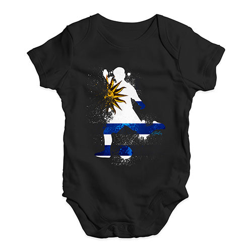 football Soccer Silhouette Uruguay Baby Unisex Baby Grow Bodysuit