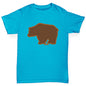 Boys novelty t shirts Grizzly Bear Silhouette Boy's T-Shirt Age 3-4 Azure Blue