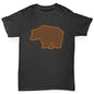 Boys funny tee shirts Grizzly Bear Silhouette Boy's T-Shirt Age 9-11 Black