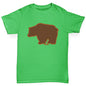 Boys novelty tees Grizzly Bear Silhouette Boy's T-Shirt Age 9-11 Green