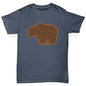 Boys Funny Tshirts Grizzly Bear Silhouette Boy's T-Shirt Age 12-14 Dark Grey