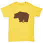 Boys novelty tees Grizzly Bear Silhouette Boy's T-Shirt Age 3-4 Yellow