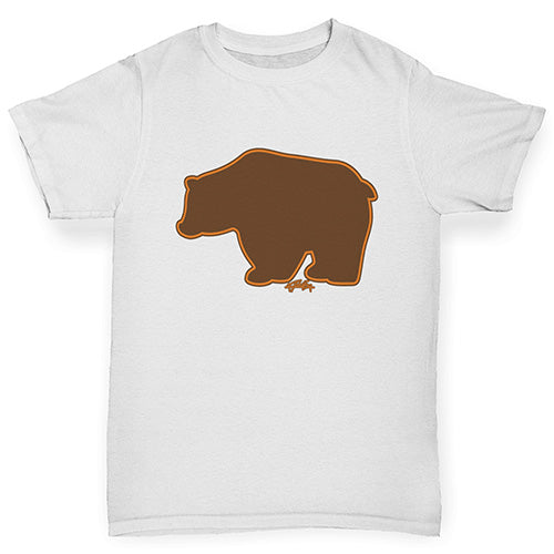 Girls novelty t shirts Grizzly Bear Silhouette Girl's T-Shirt Age 3-4 White