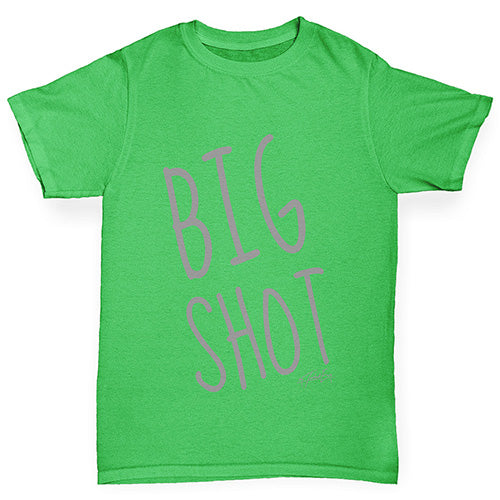 Novelty Tees For Boys Big Shot Boy's T-Shirt Age 9-11 Green