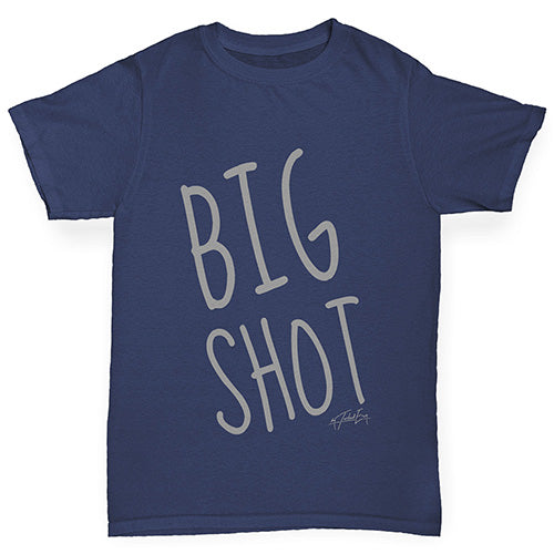 Boys Funny Tshirts Big Shot Boy's T-Shirt Age 5-6 Navy